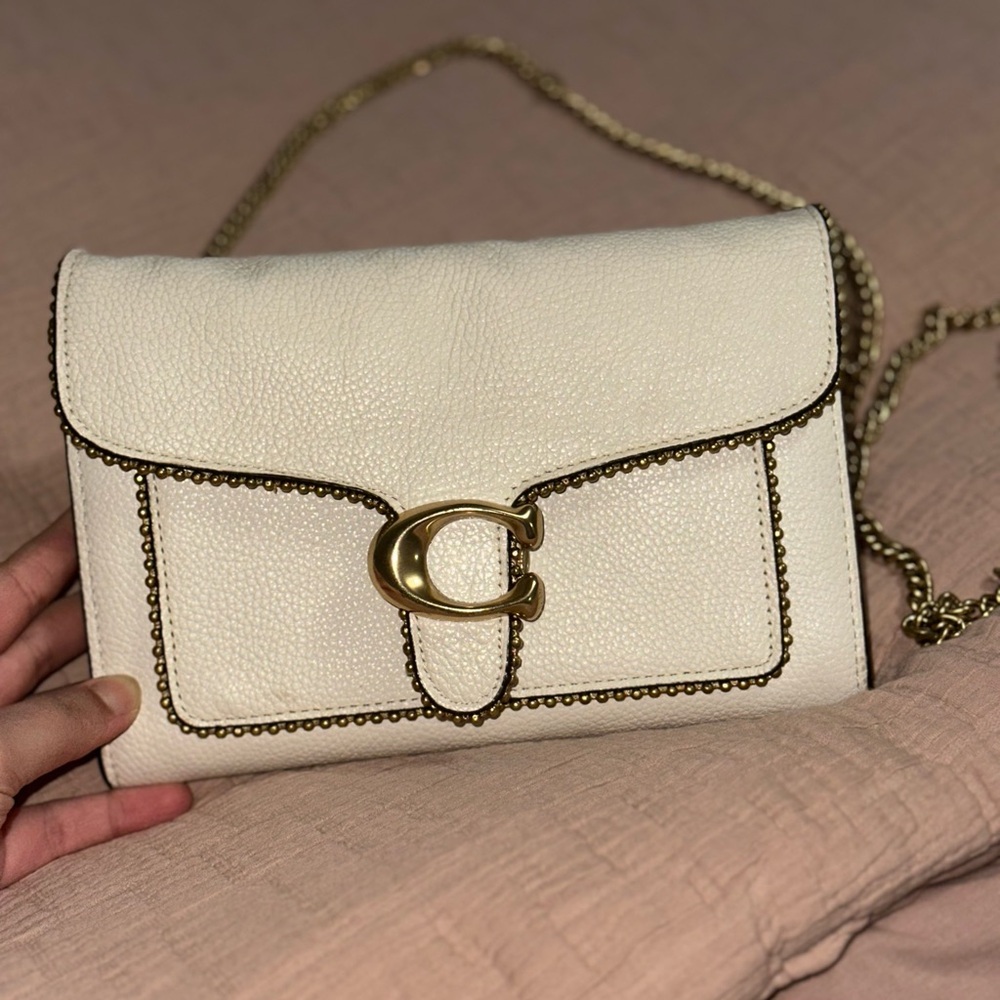 Coach Ivory Crossbody Bag with Gold Accents